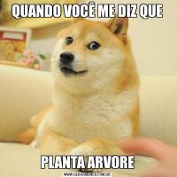 QUANDO VOCÊ ME DIZ QUEPLANTA ARVORE