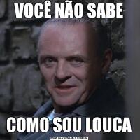 VOCÊ NÃO SABECOMO SOU LOUCA