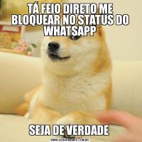 TÁ FEIO DIRETO ME BLOQUEAR NO STATUS DO WHATSAPPSEJA DE VERDADE 