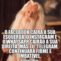 O FACEBOOK CAIRA A SUA ESQUERDA, O INSTAGRAM E O WHATSAPP CAIRÃO A SUA DIREITA; MAS TU, TELEGRAM, CONTINUARÁ FIRME E IMBATÍVEL.