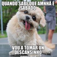 QUANDO SABE QUE AMNHÃ É SABADOVOU A TOMAR UN DESCANSINHO