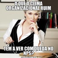 O QUE O CLIMA ORGANIZACIONAL RUIMTEM A VER COM QUEDA NO NPS?