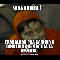 VIDA ADULTA É ...TRABALHAR PRA GANHAR O DINHEIRO QUE VOCÊ JÁ TÁ DEVENDO 