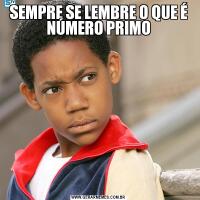 SEMPRE SE LEMBRE O QUE É NÚMERO PRIMO