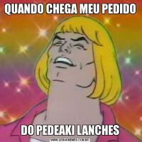 QUANDO CHEGA MEU PEDIDODO PEDEAKI LANCHES