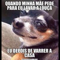 QUANDO MINHA MÃE PEDE PARA EU LAVAR A LOUÇAEU DEPOIS DE VARRER A CASA