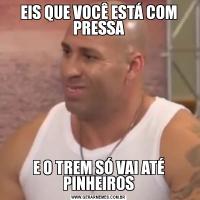 EIS QUE VOCÊ ESTÁ COM PRESSAE O TREM SÓ VAI ATÉ PINHEIROS