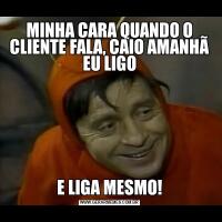 MINHA CARA QUANDO O CLIENTE FALA, CAIO AMANHÃ EU LIGOE LIGA MESMO!