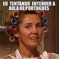EU  TENTANDO  ENTENDER A AULA DE PORTUGUÊS
