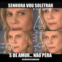 SENHORA VOU SOLETRARS DE AMOR... NÃO PÉRA