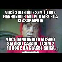 VOCÊ SOLTEIRO E SEM FILHOS GANHANDO 3 MIL POR MÊS É DA CLASSE MÉDIAVOCÊ GANHANDO O MESMO SALÁRIO CASADO E COM 2 FILHOS É DA CLASSE BAIXA