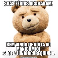 SUAS FÉRIAS ACABARAM!BEM VINDO DE VOLTA AO MANICÔMIO!  #VOLTAJUNIORCAREQUINHA