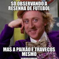 SÓ OBSERVANDO A RESENHA DE FUTEBOLMAS A PAIXÃO É TRAVECOS MESMO