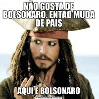 NÃO GOSTA DE BOLSONARO. ENTÃO MUDA DE PAISAQUI É BOLSONARO