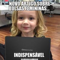 NOVO ARTIGO SOBRE BOLSAS FEMININAS... INDISPENSÁVEL 