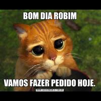 BOM DIA ROBIMVAMOS FAZER PEDIDO HOJE.