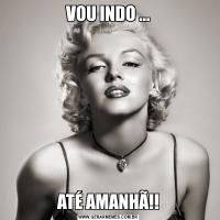 VOU INDO ...ATÉ AMANHÃ!!