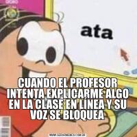 CUANDO EL PROFESOR INTENTA EXPLICARME ALGO EN LA CLASE EN LÍNEA Y SU VOZ SE BLOQUEA
