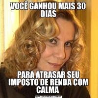 VOCÊ GANHOU MAIS 30 DIASPARA ATRASAR SEU IMPOSTO DE RENDA COM CALMA 