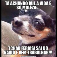 TÁ ACHANDO QUE A VIDA É SÓ MOLEZA ...TCHAU FÉRIAS! SAI DO NAVIO E VEM TRABALHAR!!!