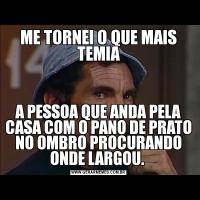 ME TORNEI O QUE MAIS TEMIAA PESSOA QUE ANDA PELA CASA COM O PANO DE PRATO NO OMBRO PROCURANDO ONDE LARGOU. 