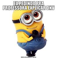EU PEDINDO PRA PROFESSORA EXPLICAR DNV