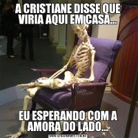 A CRISTIANE DISSE QUE VIRIA AQUI EM CASA...EU ESPERANDO COM A AMORA DO LADO...