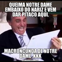 QUEIMA NOTRE DAME EMBAIXO DO NARIZ E VEM DAR PITACO AQUI.MACRONCUNDA DE NOTRE DAME .KKK