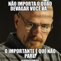 NÃO IMPORTA O QUÃO DEVAGAR VOCÊ VÁ...O IMPORTANTE É QUE NÃO PARE.