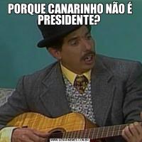 PORQUE CANARINHO NÃO É PRESIDENTE? 