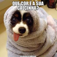 QUE COR É A SUA CALCINHA?