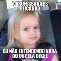 A PROFESSORA ES PLICANDOEU NÃO ENTENDENDO NADA DO QUE ELA DISSE