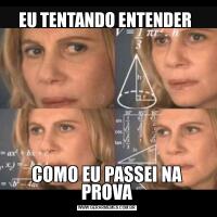 EU TENTANDO ENTENDER COMO EU PASSEI NA PROVA