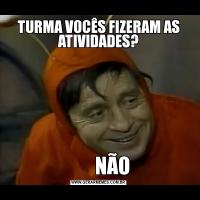 TURMA VOCÊS FIZERAM AS ATIVIDADES?       NÃO
