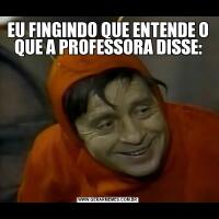 EU FINGINDO QUE ENTENDE O QUE A PROFESSORA DISSE: