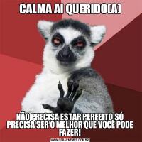 CALMA AI QUERIDO(A)NÃO PRECISA ESTAR PERFEITO,SÓ PRECISA SER O MELHOR QUE VOCÊ PODE FAZER!