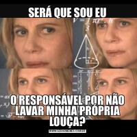 SERÁ QUE SOU EUO RESPONSÁVEL POR NÃO LAVAR MINHA PRÓPRIA LOUÇA?