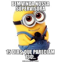 BEM VINDA NOSSA SUPERVISORA15 DIAS, QUE PARECIAM 130...