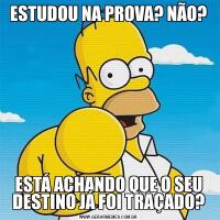 ESTUDOU NA PROVA? NÃO?ESTÁ ACHANDO QUE O SEU DESTINO JÁ FOI TRAÇADO?