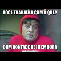 VOCÊ TRABALHA COM O QUE?COM VONTADE DE IR EMBORA