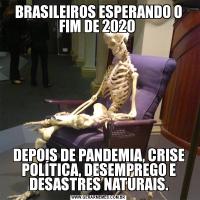BRASILEIROS ESPERANDO O FIM DE 2020 DEPOIS DE PANDEMIA, CRISE POLÍTICA, DESEMPREGO E DESASTRES NATURAIS.