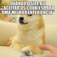 QUANDO O SITE DIZ &QUOT;ACEITAR OS COOKIES PARA UMA MELHOR EXPERIÊNCIA&QUOT;