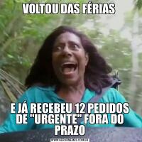 VOLTOU DAS FÉRIAS E JÁ RECEBEU 12 PEDIDOS DE &QUOT;URGENTE&QUOT; FORA DO PRAZO