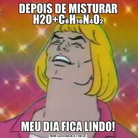 DEPOIS DE MISTURAR H2O+C₈H₁₀N₄O₂MEU DIA FICA LINDO!