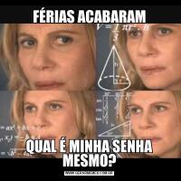 FÉRIAS ACABARAMQUAL É MINHA SENHA MESMO?