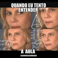 QUANDO EU TENTO ENTENDER A  AULA 