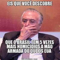 EIS QUE VOCÊ DESCOBREQUE O BRASIL TEM 5 VEZES MAIS HOMICÍDIOS A MÃO ARMADA DO QUE OS EUA
