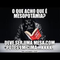 O QUE ACHO QUE É MESOPOTÂMIA?DEVE SER UMA MESA COM POTES EM CIMA....KKKK.