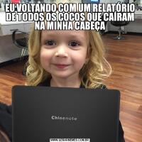 EU VOLTANDO COM UM RELATÓRIO DE TODOS OS COCOS QUE CAÍRAM NA MINHA CABEÇA