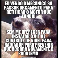 EU VENDO O MECÂNICO SÓ PASSAR ORÇAMENTO PARA RETIFICAR O MOTOR QUE FUNDIUSEM ME OFERECER PARA INSTALAR O KIT DE CONTROLE DE NÍVEL PARA RADIADOR PARA PREVENIR QUE OCORRA NOVAMENTE O PROBLEMA 